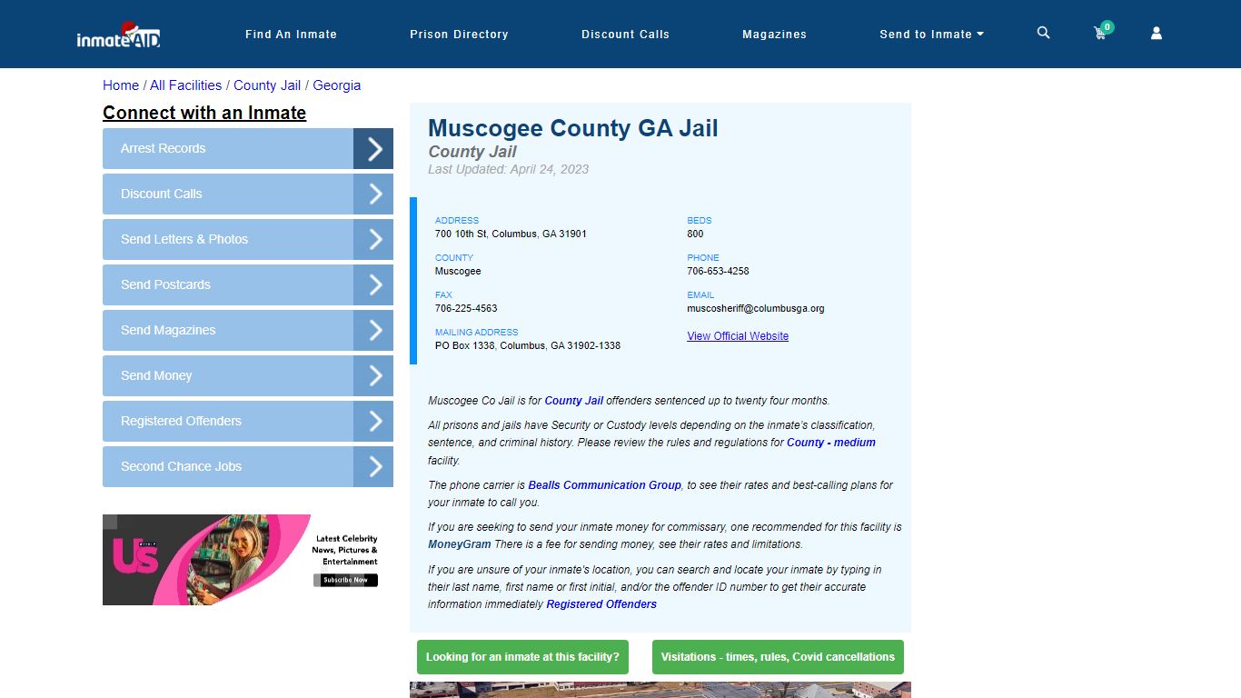 Muscogee County GA Jail - Inmate Locator - Columbus, GA