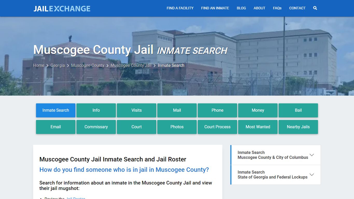 Inmate Search: Roster & Mugshots - Muscogee County Jail, GA